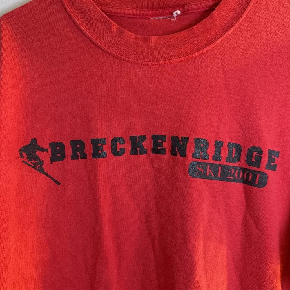 Vintage Breckenridge Shirt Ski CO Colorado Skiing‎ Red 2001 Tee L Large